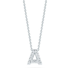 Roberto Coin Tiny Treasures White Gold Diamond Initial Necklace