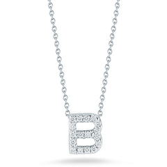 Roberto Coin Tiny Treasures White Gold Diamond Initial Necklace