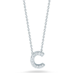 Roberto Coin Tiny Treasures Diamond Initial Necklace in White Gold - C