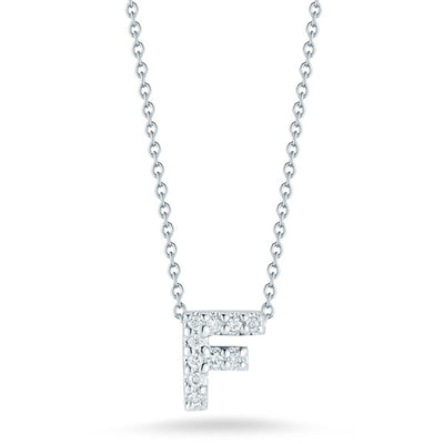 Roberto Coin Tiny Treasures Diamond Initial Necklace in White Gold - F - Roberto Coin product