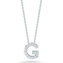 Roberto Coin Tiny Treasures White Gold Diamond Initial Necklace