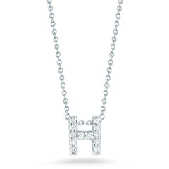 Roberto Coin Tiny Treasures White Gold Diamond Initial Necklace