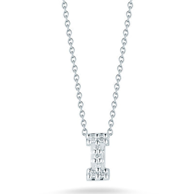 Roberto Coin Tiny Treasures Diamond Initial Necklace in White Gold - I - Roberto Coin product