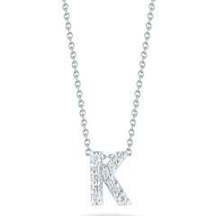 Roberto Coin Tiny Treasures White Gold Diamond Initial Necklace