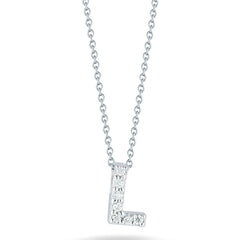 Roberto Coin Tiny Treasures White Gold Diamond Initial Necklace