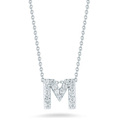 Roberto Coin Tiny Treasures White Gold Diamond Initial Necklace