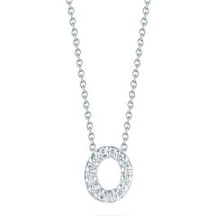 Roberto Coin Tiny Treasures White Gold Diamond Initial Necklace