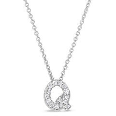 Roberto Coin Tiny Treasures White Gold Diamond Initial Necklace