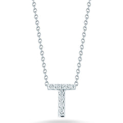 Roberto Coin Tiny Treasures White Gold Diamond Initial Necklace