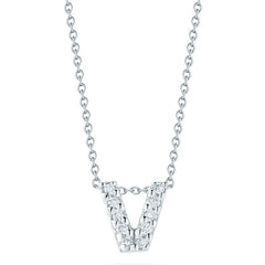 Roberto Coin Tiny Treasures White Gold Diamond Initial Necklace