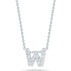 Roberto Coin Tiny Treasures White Gold Diamond Initial Necklace