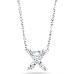 Roberto Coin Initial Thoughts White Gold Diamond Initial X Necklace