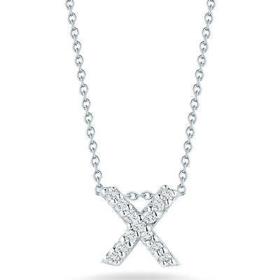 Roberto Coin Initial Thoughts White Gold Diamond Initial X Necklace - Roberto Coin product