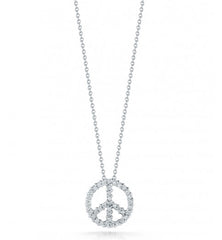 Roberto Coin Tiny Treasures Diamond Peace Sign Necklace