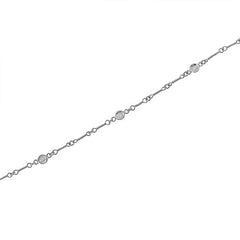 Roberto Coin Diamonds By The Inch White Gold 5 Diamond Station Anklet
