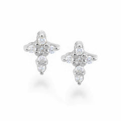Roberto Coin Tiny Treasures White Gold Diamond Cross Earrings