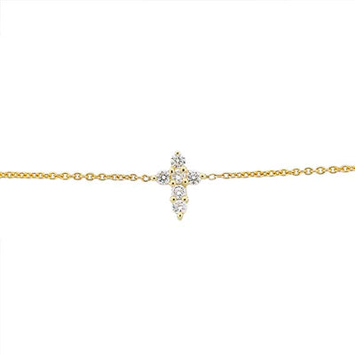 Roberto Coin Tiny Treasures Yellow Gold Small Diamond Cross Bracelet - Roberto Coin product