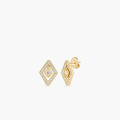 Roberto Coin Diamante 18k Gold and Diamond Stud Earrings