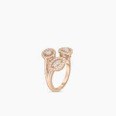 Roberto Coin Dolcetto 18k Gold and Diamond Three Stone Ring