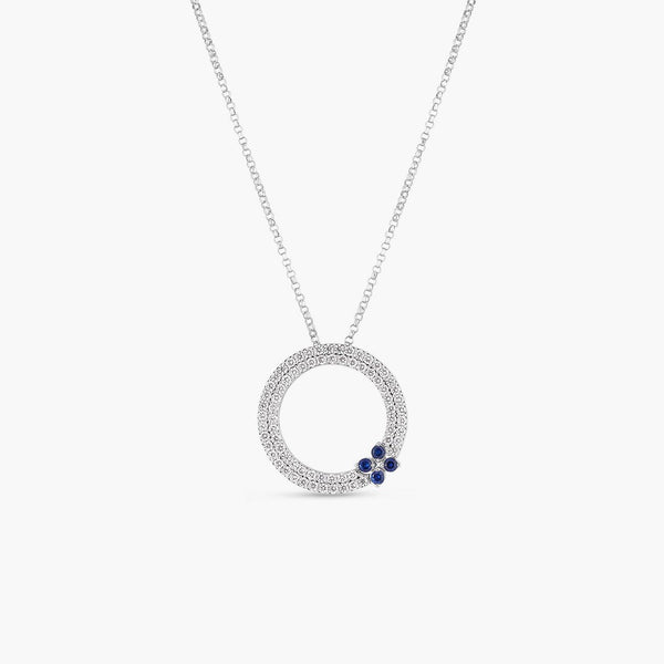 Roberto Coin Love in Verona Diamond and Sapphire Necklace in White Gold