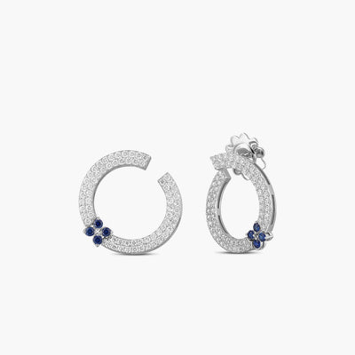 Roberto Coin Love in Verona 18k White Gold, Diamond and Sapphire Earrings - Roberto Coin product