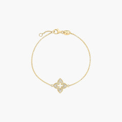 Roberto Coin Venetian Princess Diamond Flower Bracelet in Yellow Gold