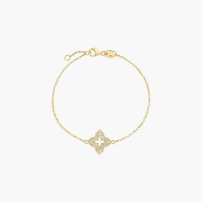 Roberto Coin Venetian Princess Diamond Flower Bracelet in Yellow Gold - Roberto Coin product