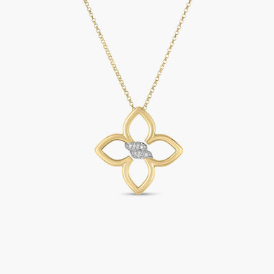 Roberto Coin Cialoma 18k Gold Diamond Small Flower Necklace - Roberto Coin product