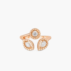 Roberto Coin Dolcetto 18k Gold and Diamond Three Stone Ring