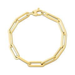 Gold Paperclip Link Bracelet - 6.1mm