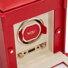 WOLF Palermo Single Winder Jewelry Box in Red