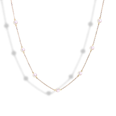 Akoya Pearl Station Necklace - Rose Gold - Mikimoto product