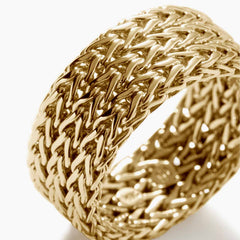 John Hardy Rata Wide Gold Chain Band Ring