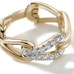 John Hardy Surf Pave 8mm Ring in 14K Yellow Gold