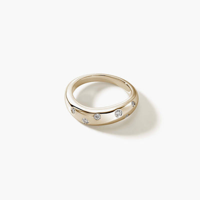 John Hardy Surf Scattered Diamond Wide Ring in 14K Yellow Gold - John Hardy product