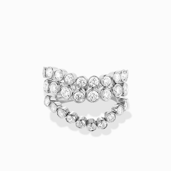 ONDYN Avalon Triple Row Diamond Bezel Ring