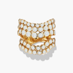 ONDYN Grand Avalon Five Row Diamond Bezel Ring