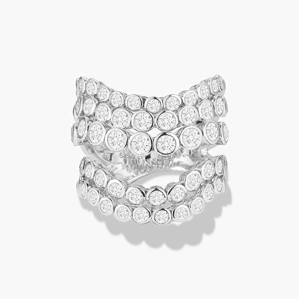 ONDYN Grand Avalon Five Row Diamond Bezel Ring