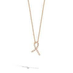 Roberto Coin Tiny Treasures Rose Gold Diamond Hope Pendant Necklace