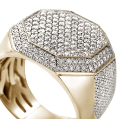 John Hardy Men's Diamond Pave Signet Ring in 14K Gold