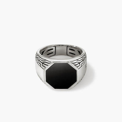 John Hardy Black Onyx Octagon Silver Signet Ring - John Hardy product