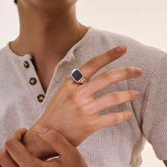 John Hardy Black Onyx Signet Ring