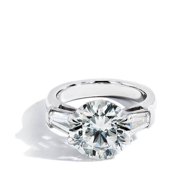 Robert Pelliccia 5 Carat Round Diamond and Baguette Engagement Ring - Robert Pelliccia product