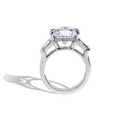 Robert Pelliccia 5 Carat Round Diamond and Baguette Engagement Ring