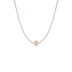 Roberto Coin Diamonds By The Inch Rose Gold Single Diamond Pendant Necklace