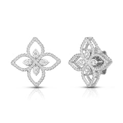 Roberto Coin Principessa Flower Diamond Stud Earrings in Rose Gold