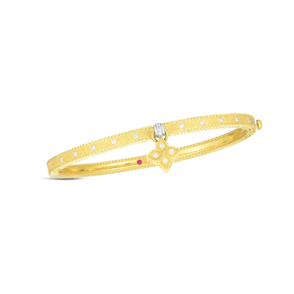 Roberto Coin Symphony Princess Flower Charm Bangle