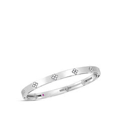Roberto Coin Verona Diamond Flower Bangle in White Gold