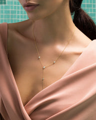 Roberto Coin Diamonds By The Inch 5 Bezel Set Diamond Y Necklace in White Gold