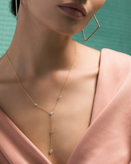 Roberto Coin Diamonds By The Inch 5 Bezel Set Diamond Y Necklace in Yellow Gold